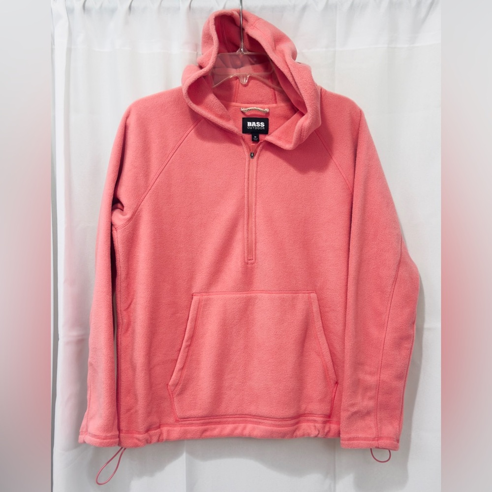 Bass Outdoor Women’s Quarter-Zip Long-Sleeve Fleece Hoodie, Mauve Glow, Med. NWT - Picture 2 of 11